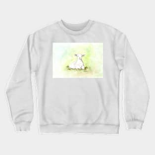 lamb in the grass Crewneck Sweatshirt